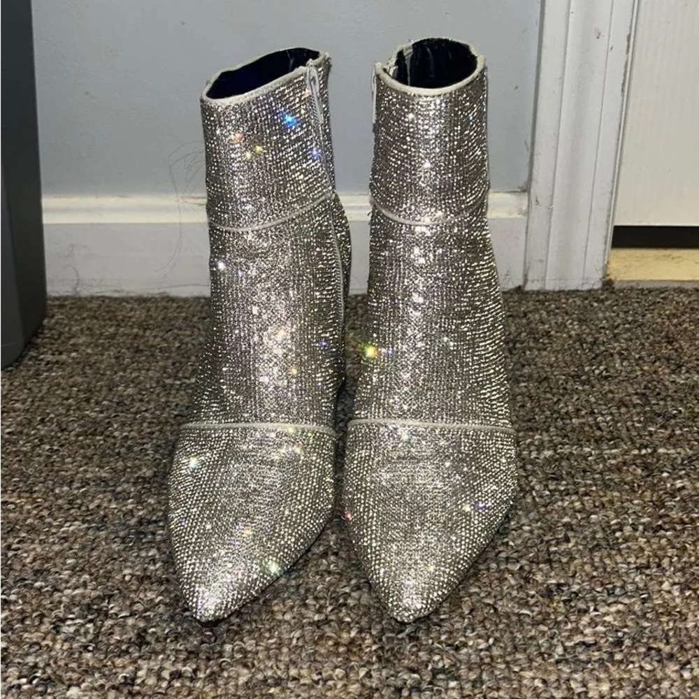 Target Silver Sparkle Ankle Booties